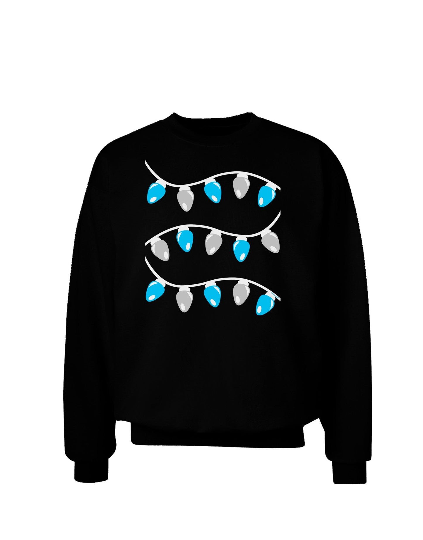 Hanukkah Lights Blue and Silver Adult Dark Sweatshirt-Sweatshirts-TooLoud-Black-Small-Davson Sales