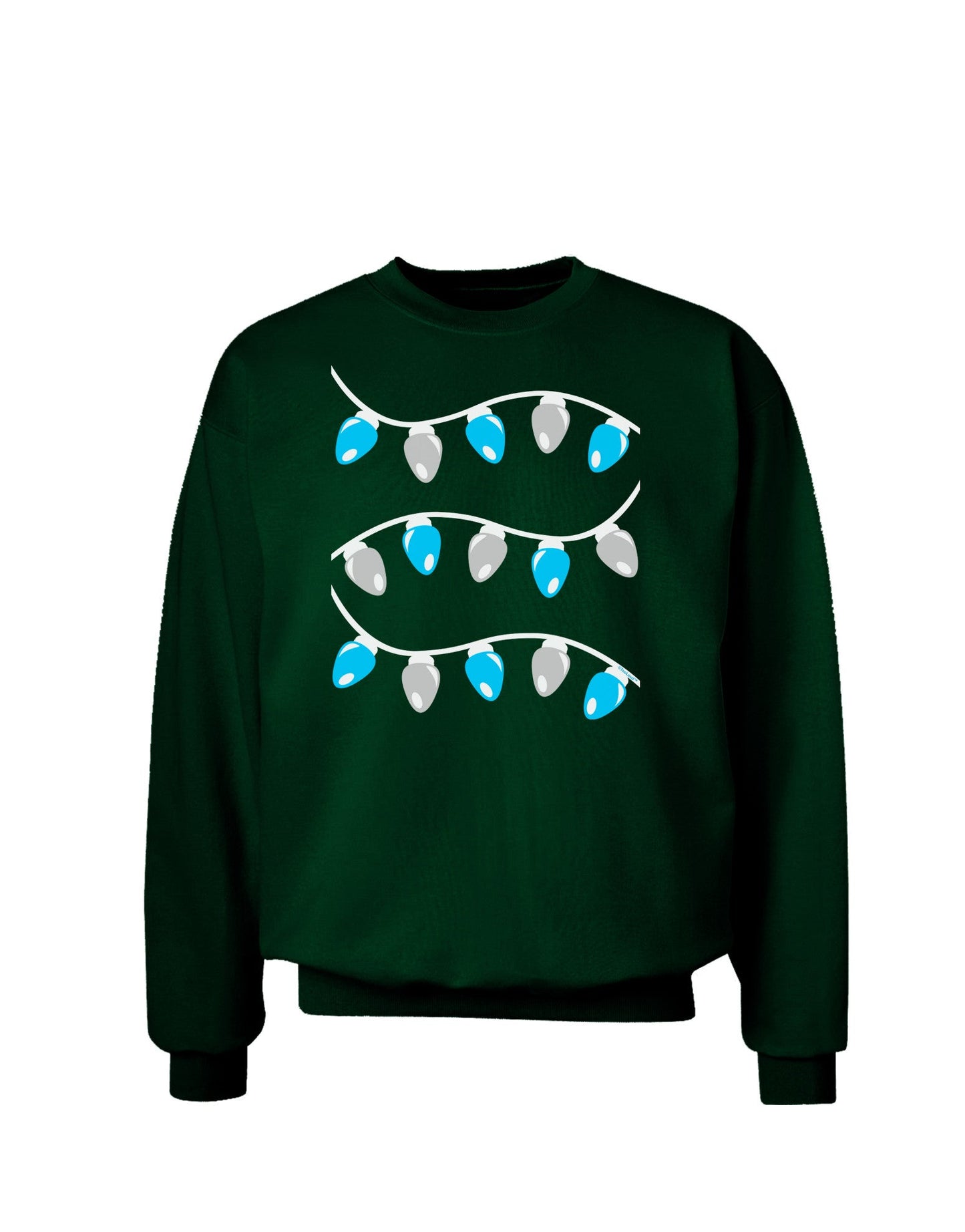 Hanukkah Lights Blue and Silver Adult Dark Sweatshirt-Sweatshirts-TooLoud-Deep-Forest-Green-Small-Davson Sales