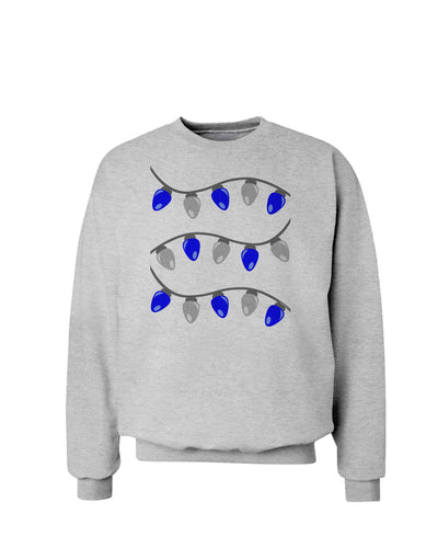 Hanukkah Lights Blue and Silver Sweatshirt-Sweatshirts-TooLoud-AshGray-Small-Davson Sales