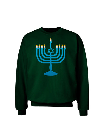 Hanukkah Menorah Adult Dark Sweatshirt-Sweatshirts-TooLoud-Deep-Forest-Green-Small-Davson Sales