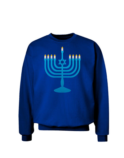 Hanukkah Menorah Adult Dark Sweatshirt-Sweatshirts-TooLoud-Deep-Royal-Blue-Small-Davson Sales