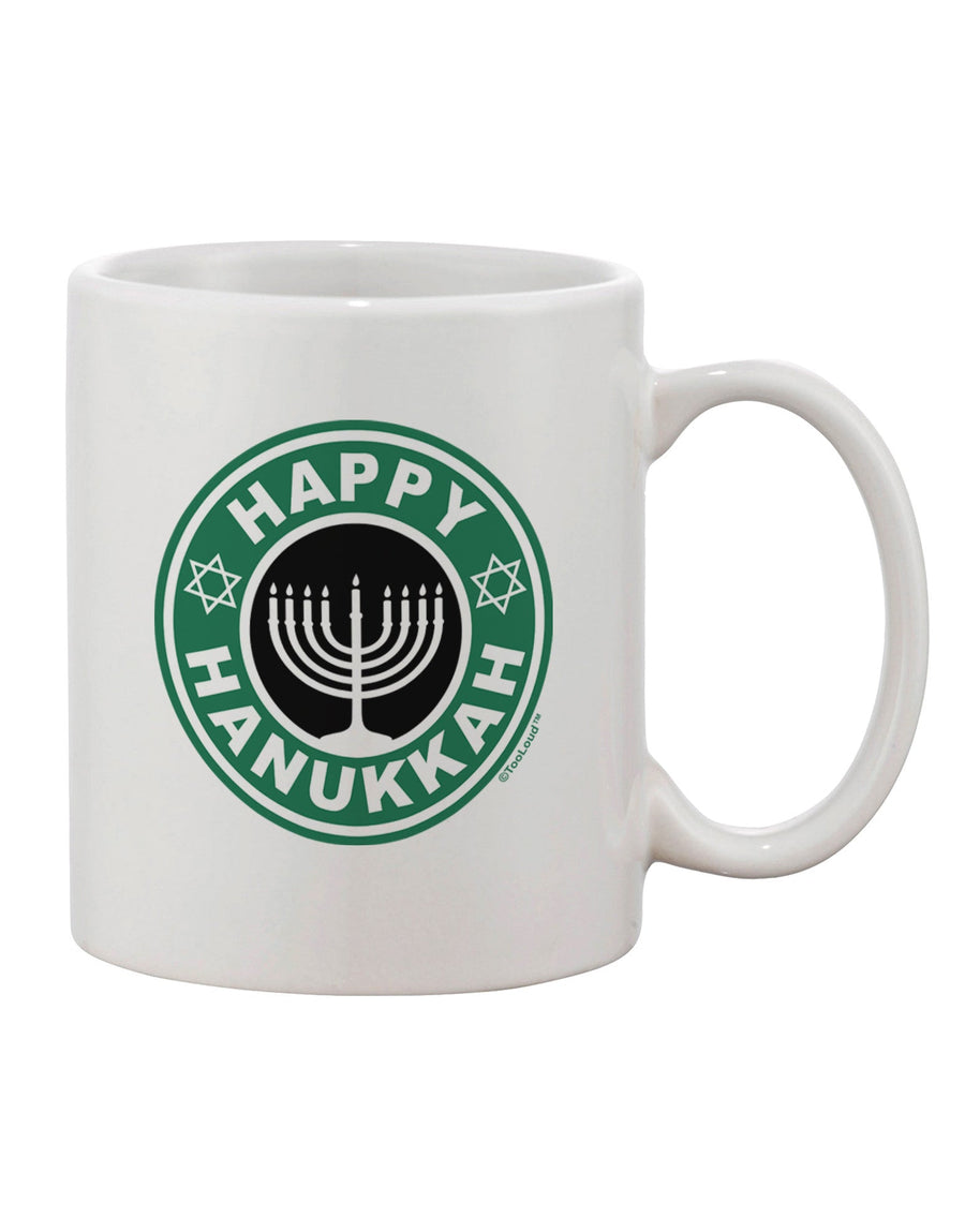 Hanukkah-themed Latte Logo Printed Coffee Mug - Perfect for Celebrating the Festival of Lights - TooLoud-11 OZ Coffee Mug-TooLoud-White-Davson Sales