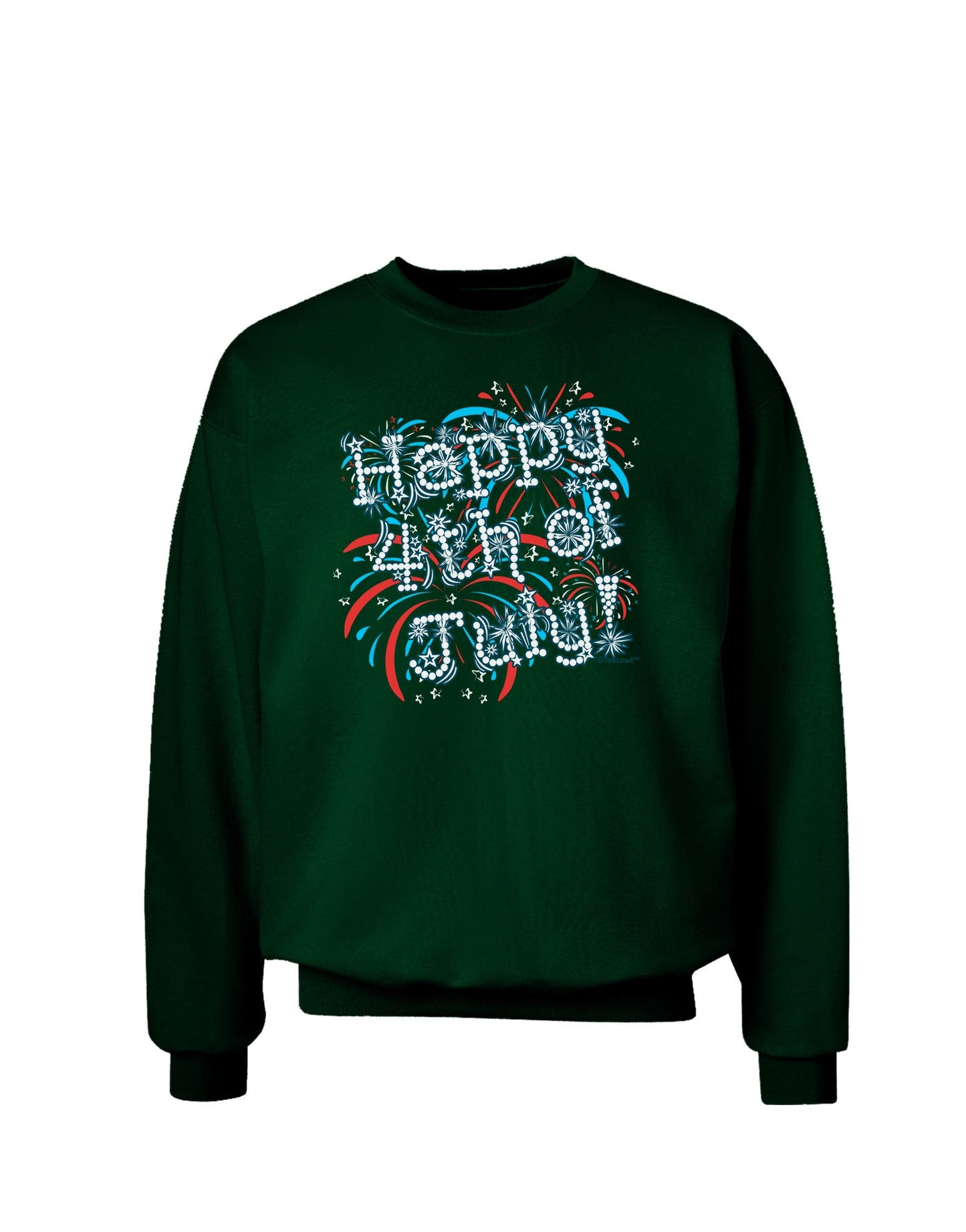 Happy 4th of July - Fireworks Design Adult Dark Sweatshirt-Sweatshirts-TooLoud-Deep-Forest-Green-Small-Davson Sales