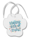 Happy 4th of July - Fireworks Design Paw Print Shaped Ornament-Ornament-TooLoud-White-Davson Sales