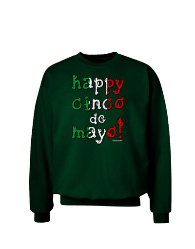 Happy Cinco de Mayo - Cactus Design Adult Dark Sweatshirt by TooLoud-Sweatshirts-TooLoud-Deep-Forest-Green-Small-Davson Sales