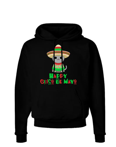 Happy Cinco de Mayo Cat Dark Hoodie Sweatshirt by TooLoud-Hoodie-TooLoud-Black-Small-Davson Sales