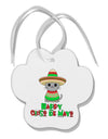 Happy Cinco de Mayo Cat Paw Print Shaped Ornament by TooLoud-Ornament-TooLoud-White-Davson Sales