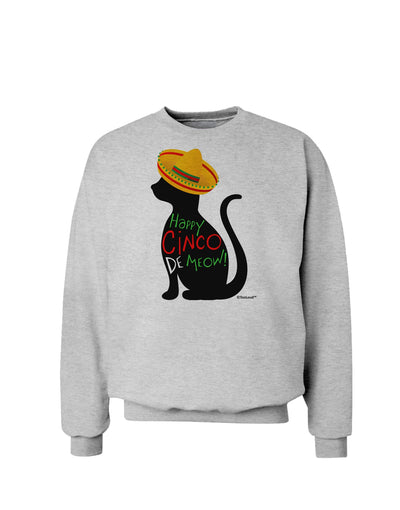 Happy Cinco de Meow - Cinco de Mayo Cat Sweatshirt by TooLoud-Sweatshirts-TooLoud-AshGray-Small-Davson Sales