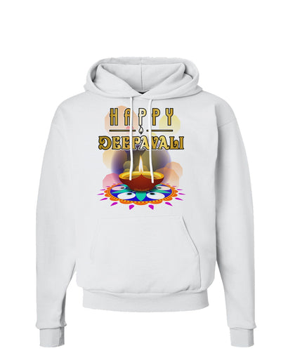 Happy Deepavali - Rangoli and Diya Hoodie Sweatshirt by-Hoodie-TooLoud-White-Small-Davson Sales