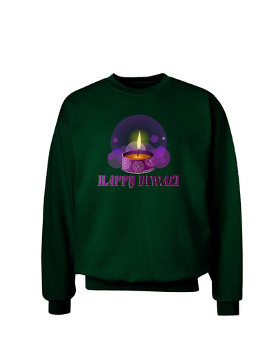 Happy Diwali Purple Candle Adult Dark Sweatshirt by TooLoud-Sweatshirts-TooLoud-Deep-Forest-Green-Small-Davson Sales