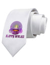 Happy Diwali Purple Candle Printed White Necktie by TooLoud