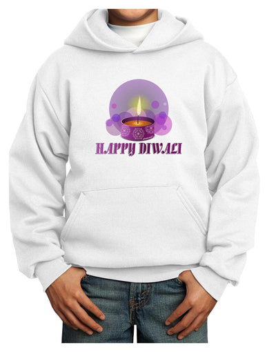 Happy Diwali Purple Candle Youth Hoodie Pullover Sweatshirt by TooLoud-Youth Hoodie-TooLoud-White-XS-Davson Sales