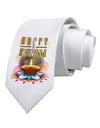 Happy Diwali - Rangoli and Diya Printed White Necktie by