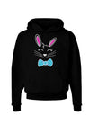 Happy Easter Bunny Face Dark Dark Hoodie Sweatshirt Black 3XL Tooloud
