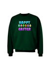 Happy Easter Decorated Eggs Adult Dark Sweatshirt-Sweatshirts-TooLoud-Deep-Forest-Green-Small-Davson Sales