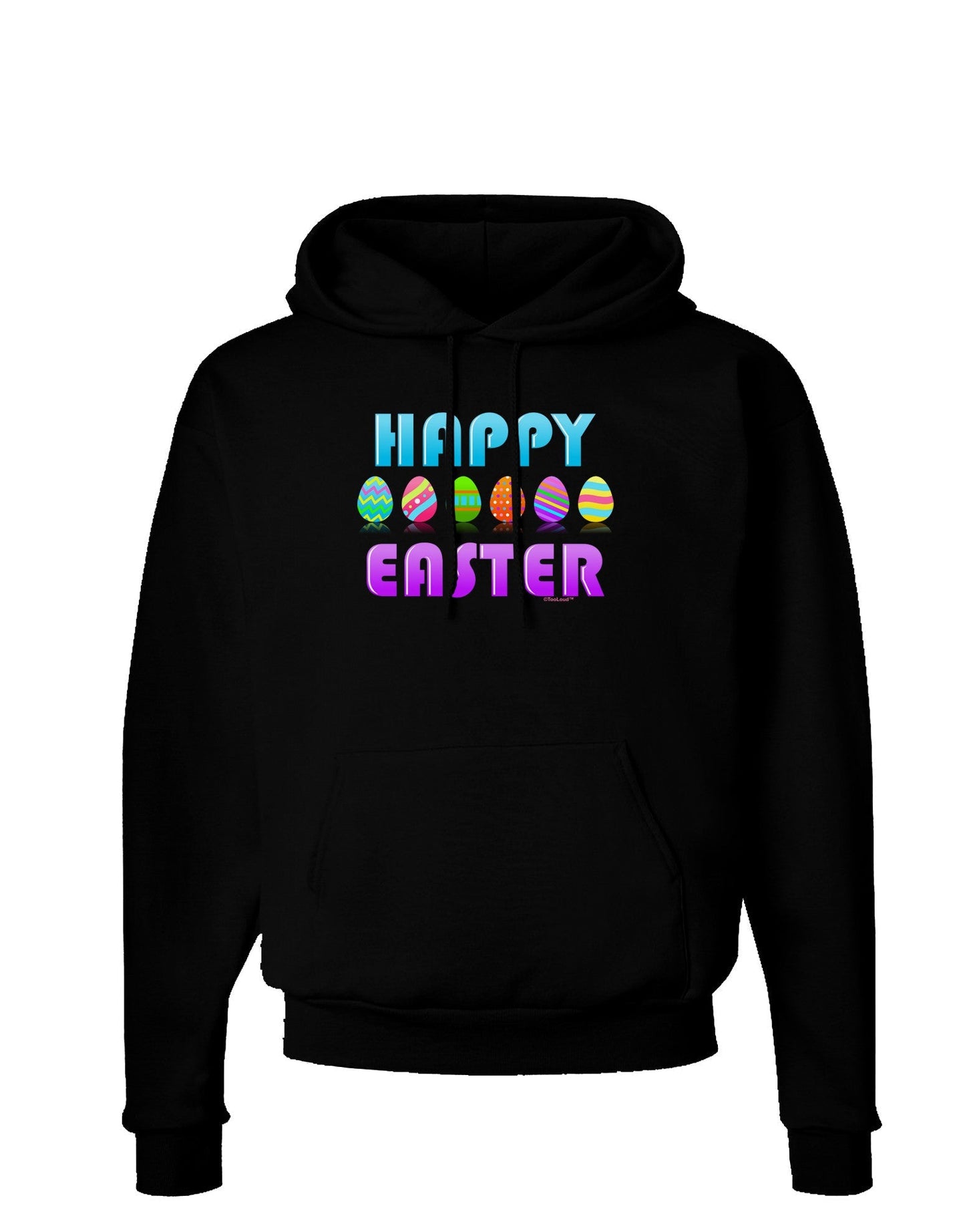 Happy Easter Decorated Eggs Dark Hoodie Sweatshirt-Hoodie-TooLoud-Black-Small-Davson Sales
