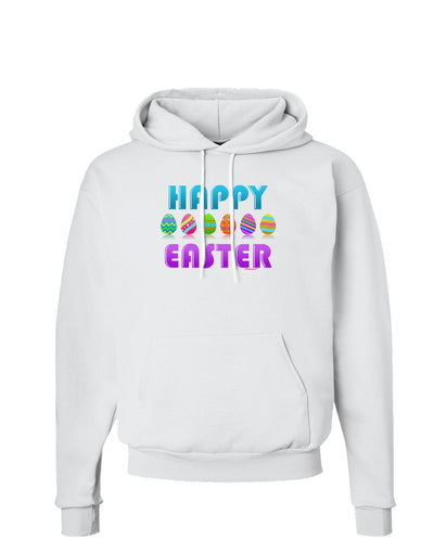 Happy Easter Decorated Eggs Hoodie Sweatshirt-Hoodie-TooLoud-White-Small-Davson Sales
