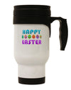 Happy Easter Decorated Eggs Stainless Steel 14oz Travel Mug-Travel Mugs-TooLoud-White-Davson Sales