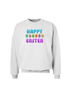 Happy Easter Decorated Eggs Sweatshirt-Sweatshirts-TooLoud-White-Small-Davson Sales