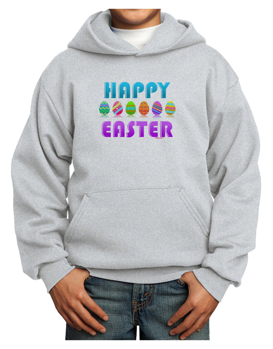 Happy Easter Decorated Eggs Youth Hoodie Pullover Sweatshirt-Youth Hoodie-TooLoud-White-XS-Davson Sales