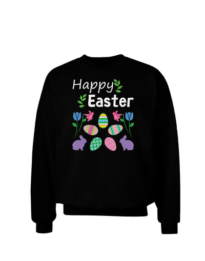 Happy Easter Design Adult Dark Sweatshirt-Sweatshirts-TooLoud-Black-Small-Davson Sales