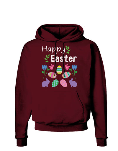 Happy Easter Design Dark Hoodie Sweatshirt-Hoodie-TooLoud-Maroon-Small-Davson Sales