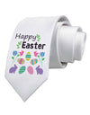 Happy Easter Design Printed White Necktie