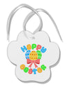 Happy Easter Easter Eggs Paw Print Shaped Ornament by TooLoud-Ornament-TooLoud-White-Davson Sales