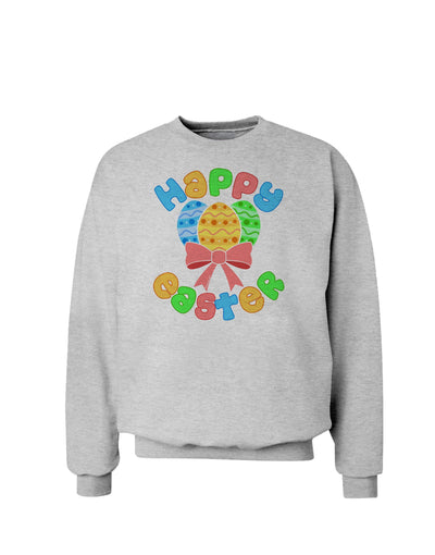 Happy Easter Easter Eggs Sweatshirt by TooLoud-Sweatshirts-TooLoud-AshGray-Small-Davson Sales