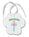 Happy Easter Egg Cross Faux Applique Paw Print Shaped Ornament-Ornament-TooLoud-White-Davson Sales