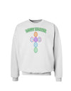 Happy Easter Egg Cross Faux Applique Sweatshirt-Sweatshirts-TooLoud-White-Small-Davson Sales