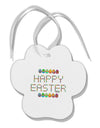 Happy Easter Eggs Paw Print Shaped Ornament-Ornament-TooLoud-White-Davson Sales