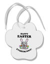 Happy Easter Everybunny Paw Print Shaped Ornament-Ornament-TooLoud-White-Davson Sales