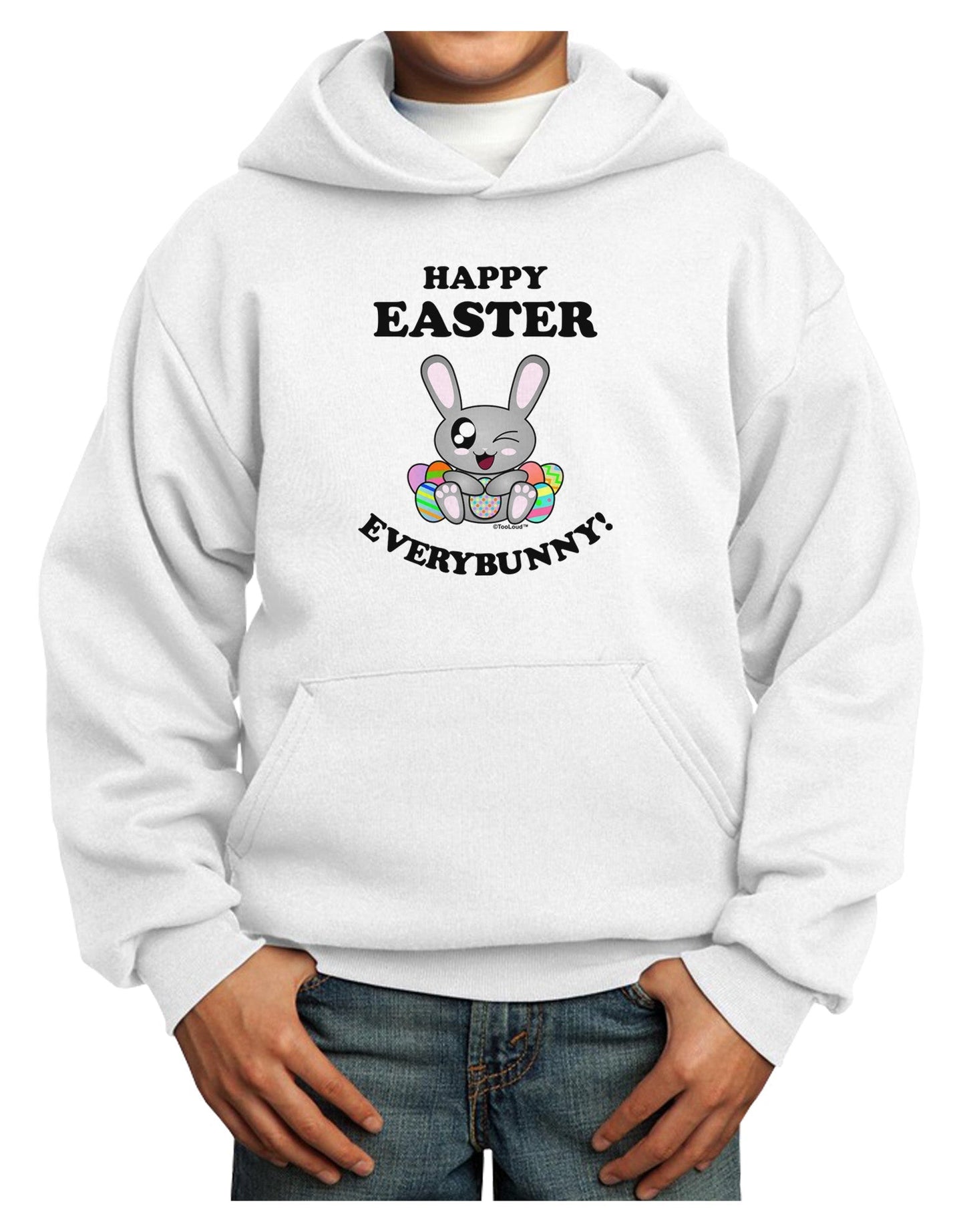 Happy Easter Everybunny Youth Hoodie Pullover Sweatshirt-Youth Hoodie-TooLoud-White-XS-Davson Sales