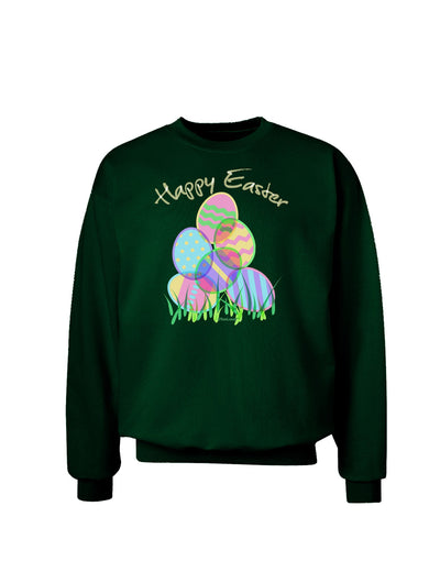 Happy Easter Gel Look Print Adult Dark Sweatshirt-Sweatshirts-TooLoud-Deep-Forest-Green-Small-Davson Sales