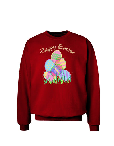 Happy Easter Gel Look Print Adult Dark Sweatshirt-Sweatshirts-TooLoud-Deep-Red-Small-Davson Sales