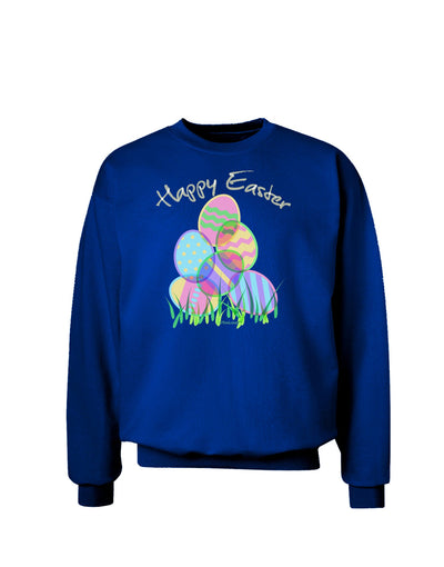 Happy Easter Gel Look Print Adult Dark Sweatshirt-Sweatshirts-TooLoud-Deep-Royal-Blue-Small-Davson Sales