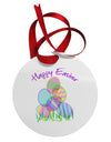 Happy Easter Gel Look Print Circular Metal Ornament-Ornament-TooLoud-White-Davson Sales