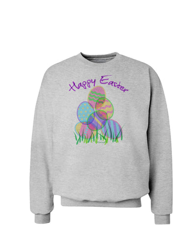 Happy Easter Gel Look Print Sweatshirt-Sweatshirts-TooLoud-AshGray-Small-Davson Sales