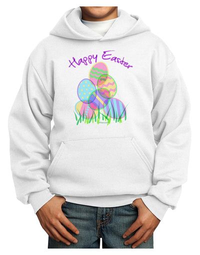 Happy Easter Gel Look Print Youth Hoodie Pullover Sweatshirt-Youth Hoodie-TooLoud-White-XS-Davson Sales