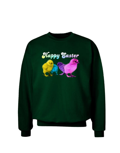 Happy Easter Peepers Adult Dark Sweatshirt-Sweatshirts-TooLoud-Deep-Forest-Green-Small-Davson Sales