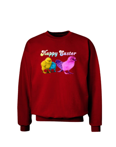 Happy Easter Peepers Adult Dark Sweatshirt-Sweatshirts-TooLoud-Deep-Red-Small-Davson Sales