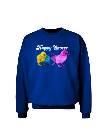 Happy Easter Peepers Adult Dark Sweatshirt-Sweatshirts-TooLoud-Deep-Royal-Blue-Small-Davson Sales