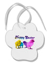 Happy Easter Peepers Paw Print Shaped Ornament-Ornament-TooLoud-Davson Sales