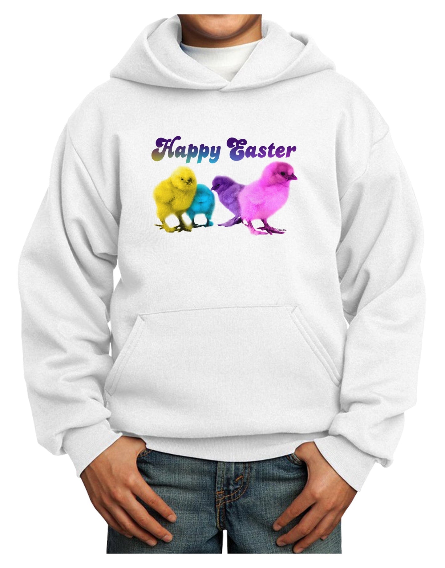 Happy Easter Peepers Youth Hoodie Pullover Sweatshirt-Youth Hoodie-TooLoud-White-XS-Davson Sales