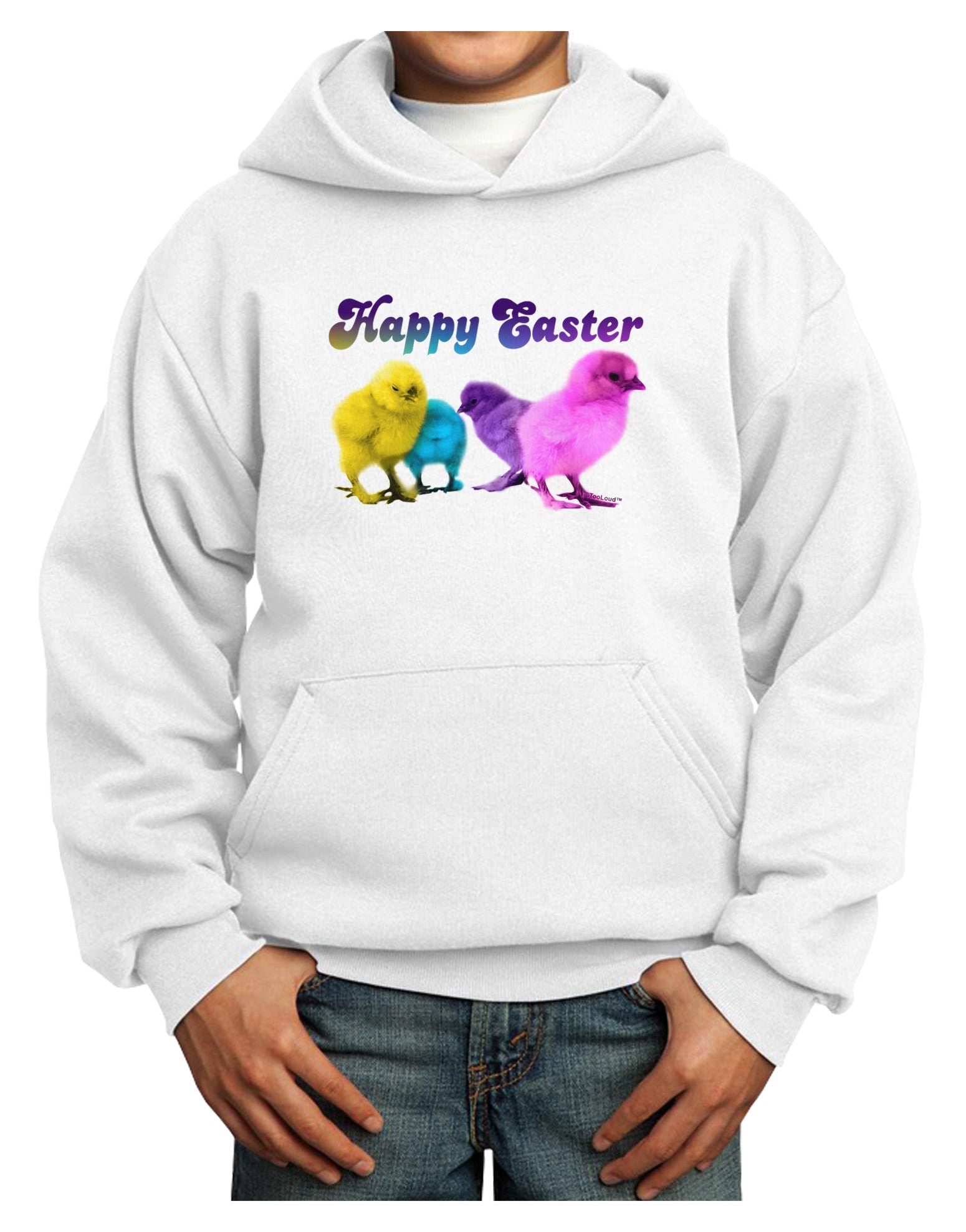 Happy Easter Peepers Youth Hoodie Pullover Sweatshirt-Youth Hoodie-TooLoud-White-XS-Davson Sales