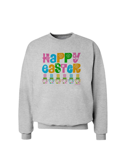 Happy Easter - Tulips Sweatshirt by TooLoud-Sweatshirts-TooLoud-AshGray-Small-Davson Sales