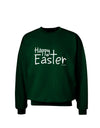 Happy Easter with Cross Adult Dark Sweatshirt by TooLoud-Sweatshirts-TooLoud-Deep-Forest-Green-Small-Davson Sales