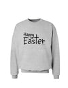 Happy Easter with Cross Sweatshirt by TooLoud-Sweatshirts-TooLoud-AshGray-Small-Davson Sales