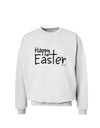 Happy Easter with Cross Sweatshirt by TooLoud-Sweatshirts-TooLoud-White-Small-Davson Sales